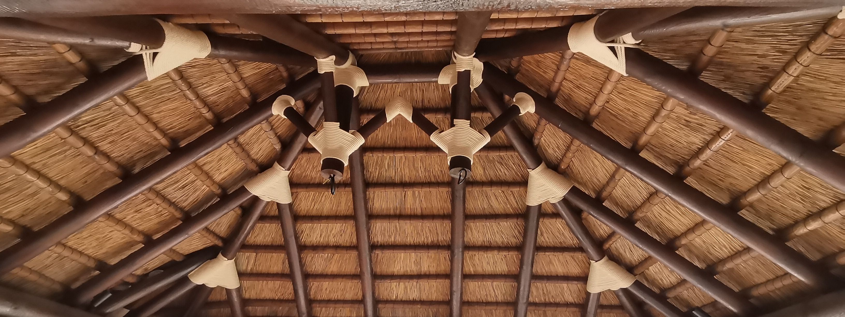 estructura de juncos y madera